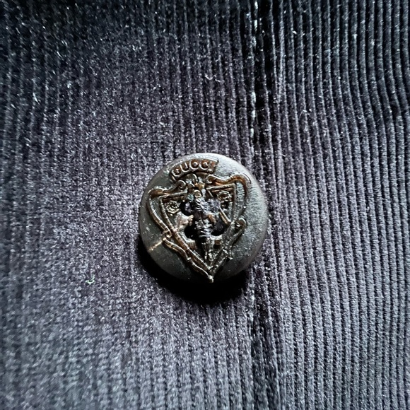 GUCCI Man’s black corduroy jacket w/ brown leather textured collar and elbows - Picture 9 of 17